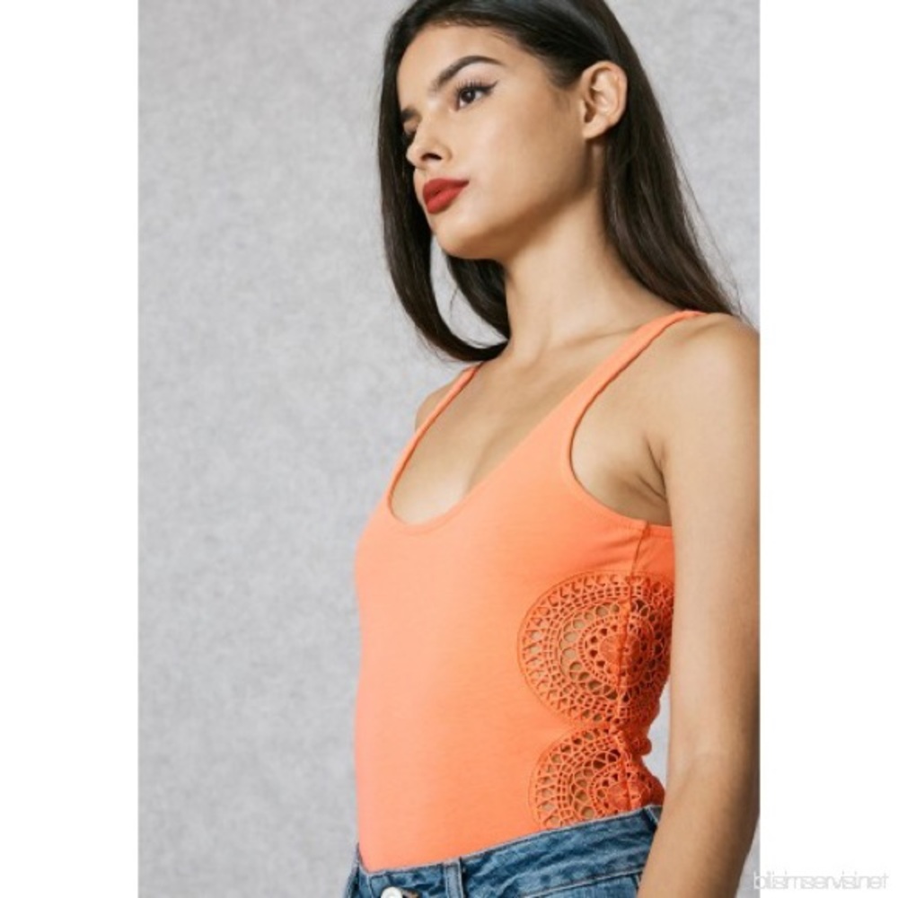 TOPSHOP Crochet Side Bodysuit